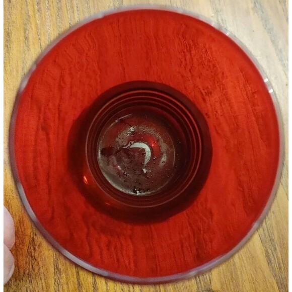 Valentine Gift Idea AnchorHocking "Royal Ruby Red" vase "HARDING" pattern 6.5" T - Picture 4 of 5